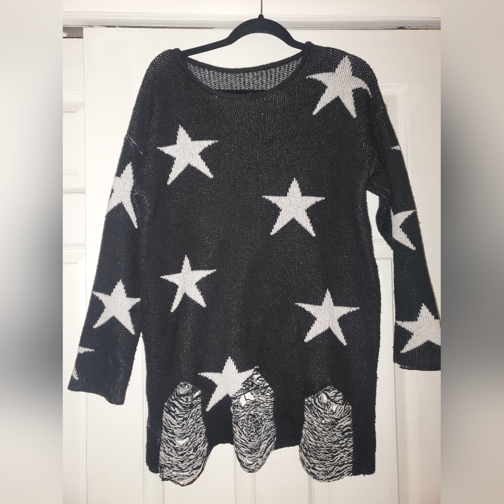 Black and white star sweater
